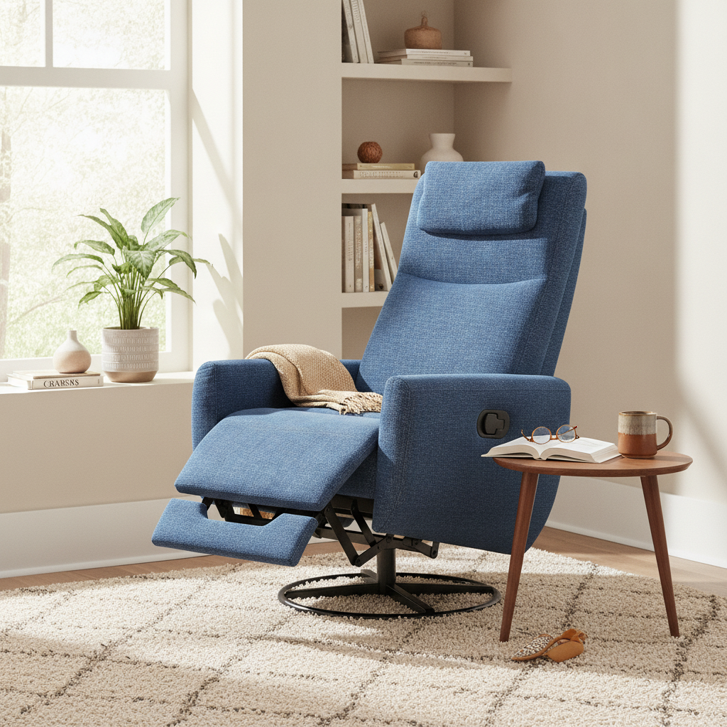 Fauteuil Relax Chenille Pivotant – Confort Premium